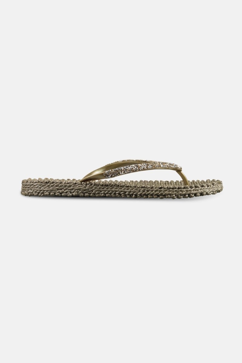 Slippers met zilveren mix strass steen CHEERFUL03G | Platin | Flip Flop | Ilse Jacobsen