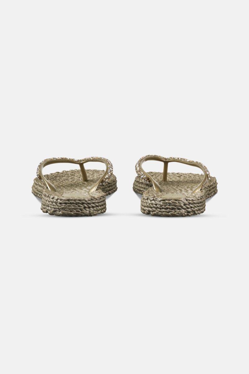 Slippers met zilveren mix strass steen CHEERFUL03G | Platin | Flip Flop | Ilse Jacobsen