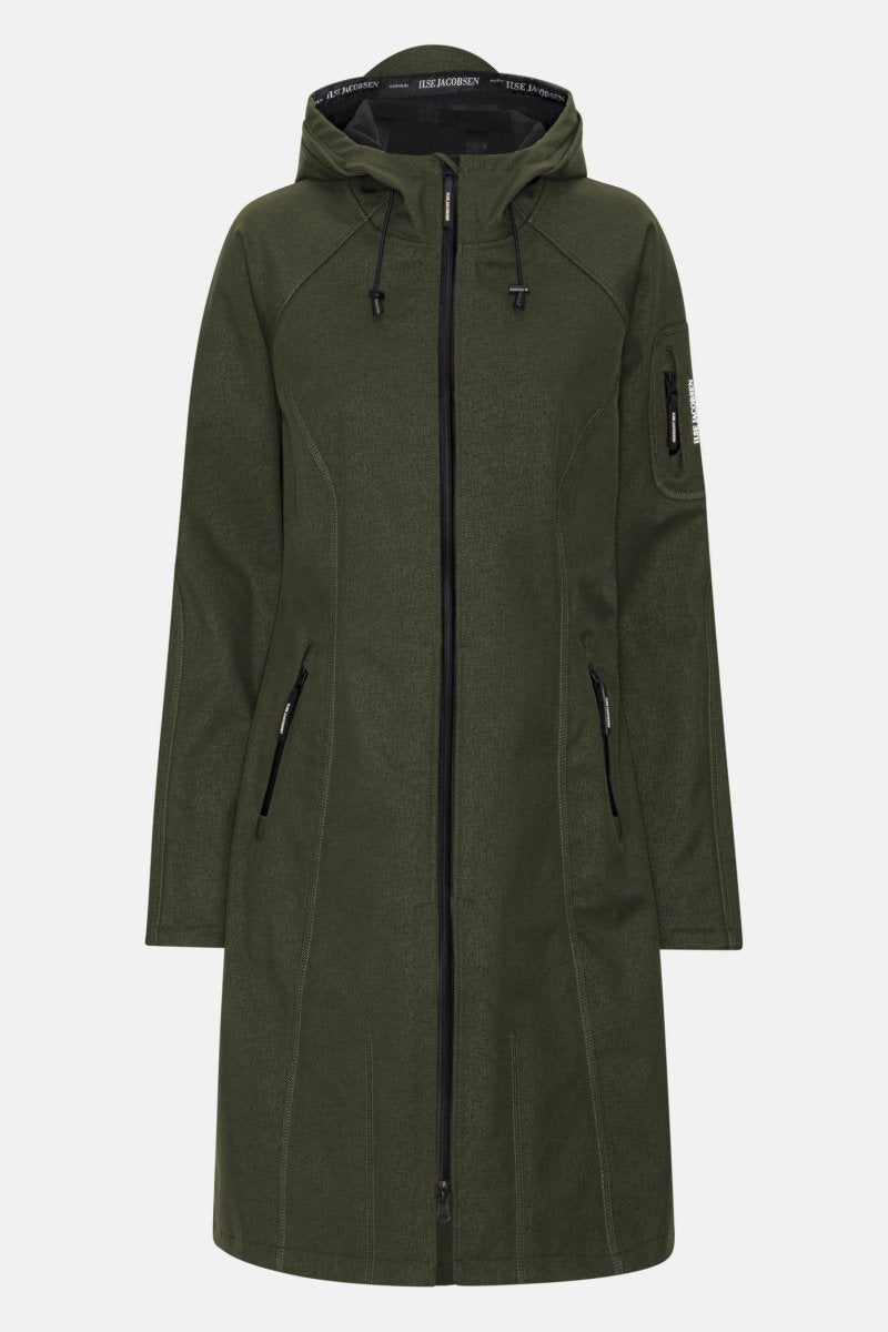Softshell regenjas lang RAIN37L | Army | Raincoat | Ilse Jacobsen