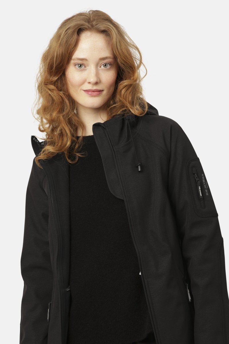 Softshell regenjas lang RAIN37L | Black | Raincoat | Ilse Jacobsen
