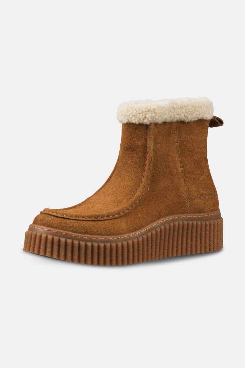 Suède laarsjes met lamsvacht CALIRA01 | Cashew Clay | Shoes | Ilse Jacobsen