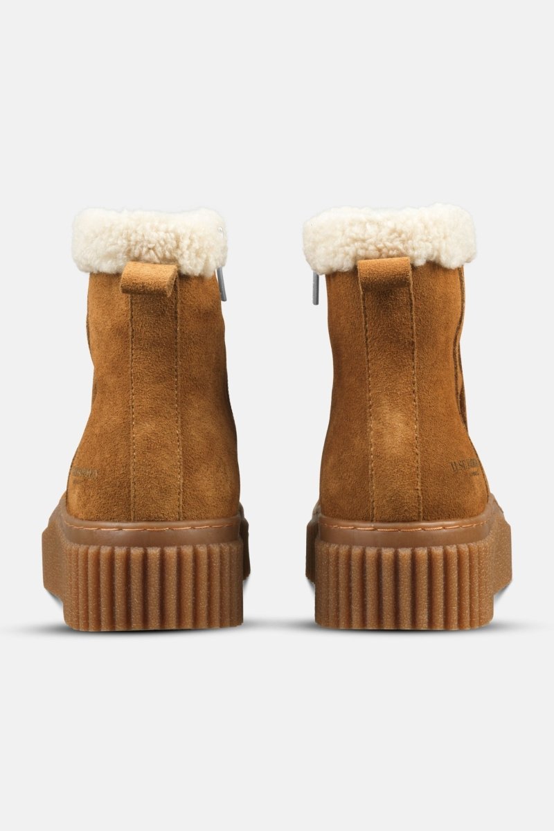 Suède laarsjes met lamsvacht CALIRA01 | Cashew Clay | Shoes | Ilse Jacobsen