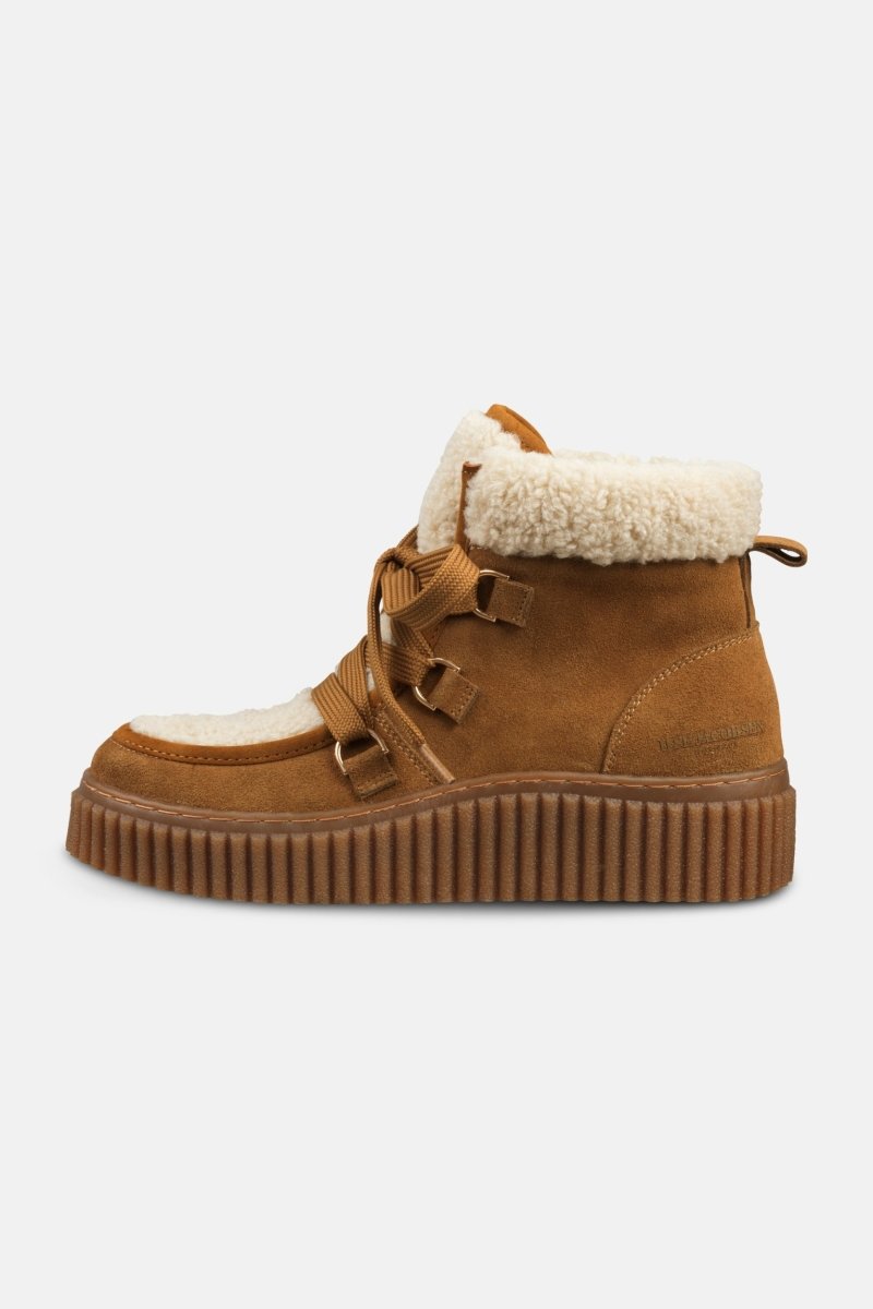 Suède veterlaarsjes met lamsvacht CALIRA02 | Cashew Clay | Shoes | Ilse Jacobsen