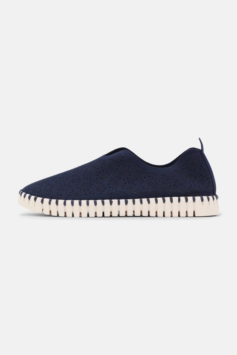 Tulip Organic Print Instapper TULIP3485 | Dark Indigo Pearled Ivory | Shoes | Ilse Jacobsen