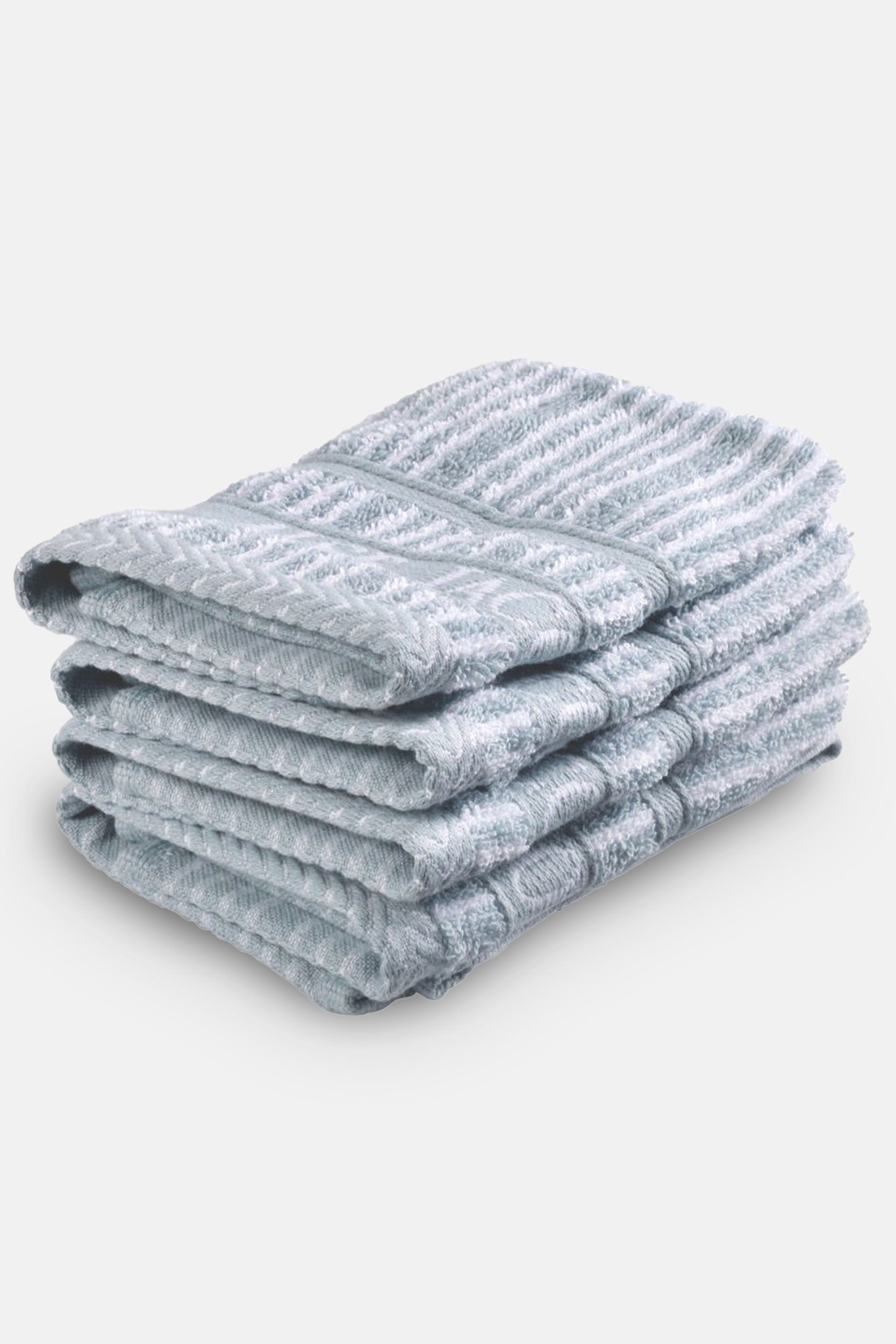 Gezichtshanddoek - Set van 4 stuks | Powder Blue Stripes | Bath Collection | Ilse Jacobsen