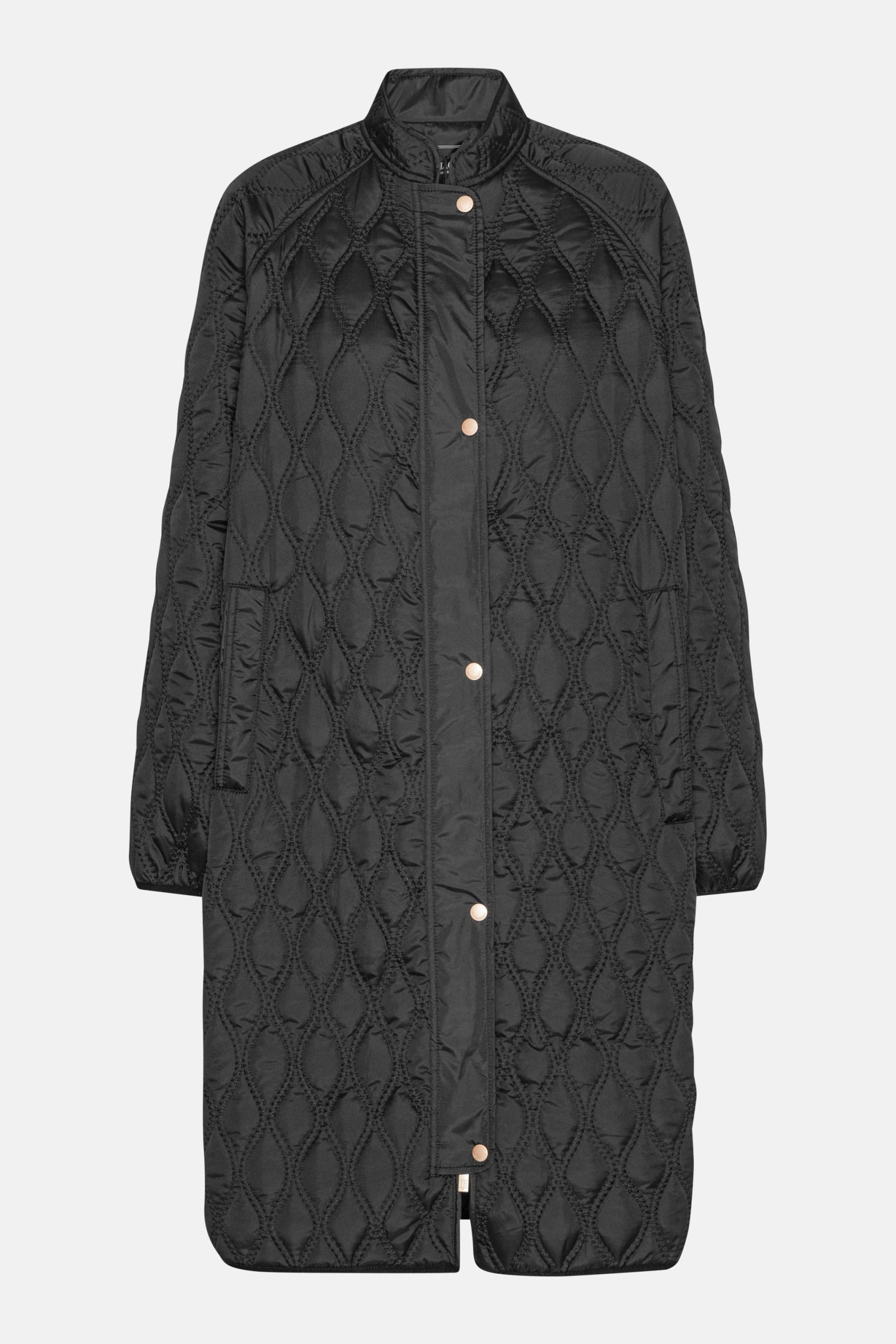Lange Gewatteerde Jas AROS05 | Black | Jacket | Ilse Jacobsen