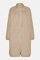 Lange Gewatteerde Jas AROS05 | Wheat | Jacket | Ilse Jacobsen