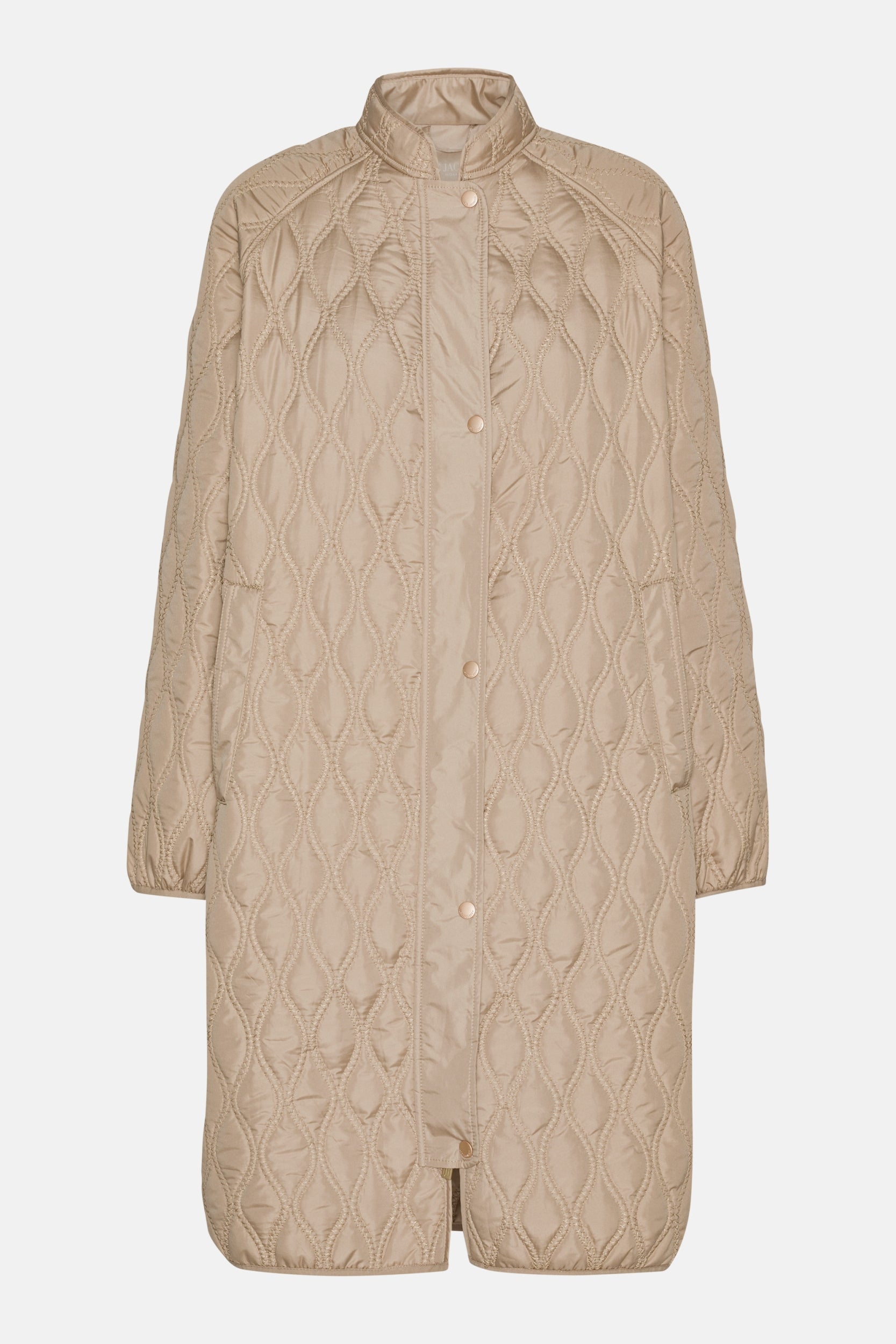 Lange Gewatteerde Jas AROS05 | Wheat | Jacket | Ilse Jacobsen