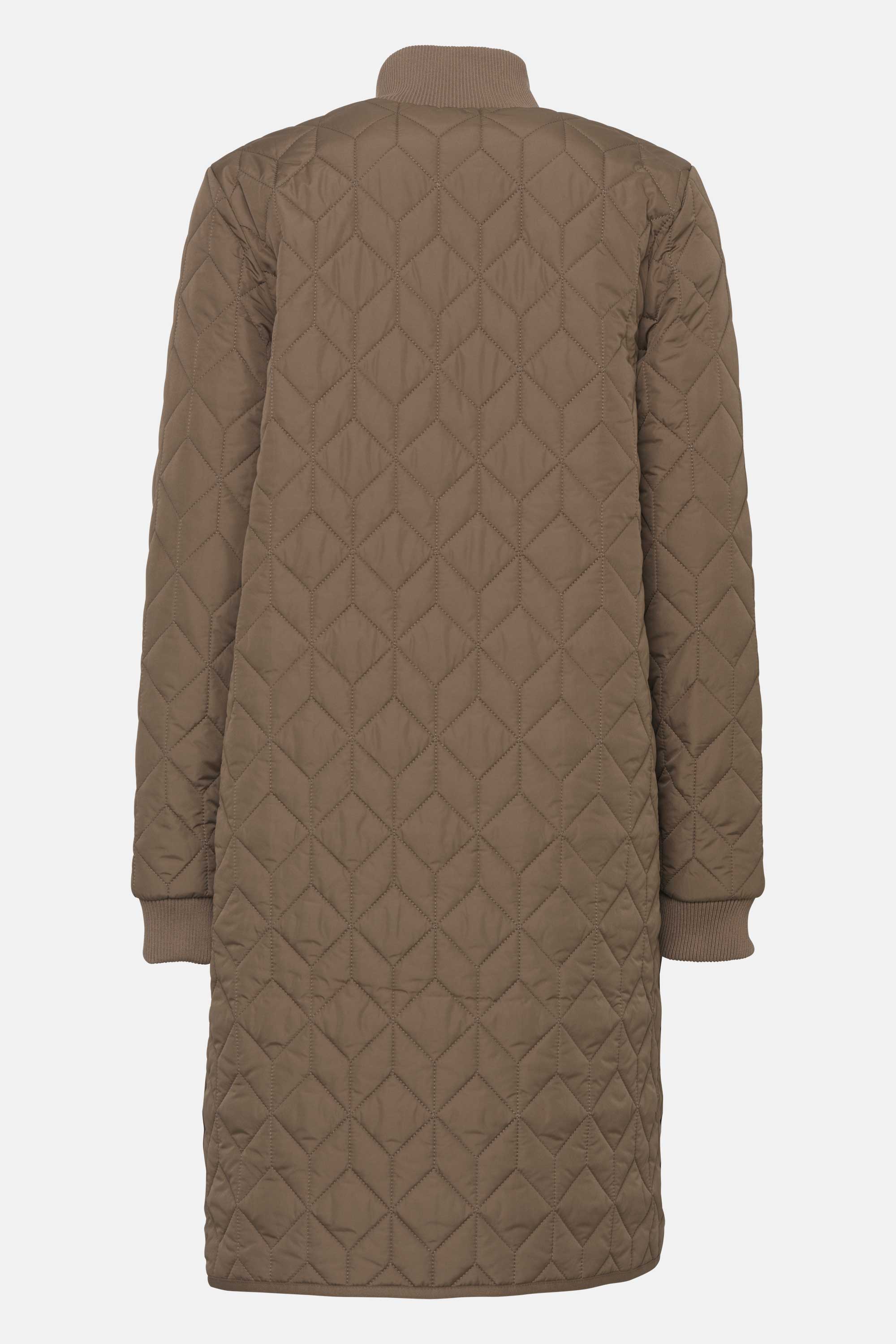 Lange gewatteerde jas ART06 | Mud | Coat | Ilse Jacobsen