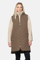 Lange gewatteerde bodywarmer ART25 | Mud | Jacket | Ilse Jacobsen