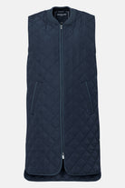 Lange gewatteerde bodywarmer ART25 | Dark Indigo | Jacket | Ilse Jacobsen