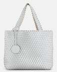 Reversible Tote Bag BAG08 M - 104710 Egg White Silver | Egg White Silver