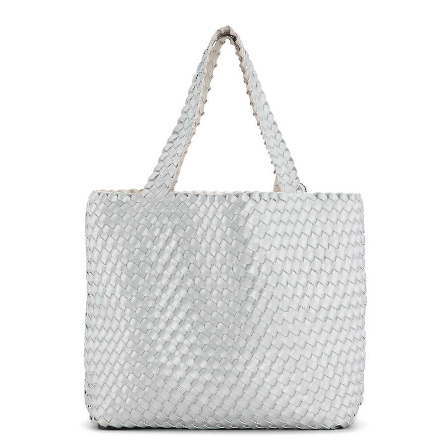 Reversible Tote Bag BAG08 M - 104710 Egg White Silver | Egg White Silver