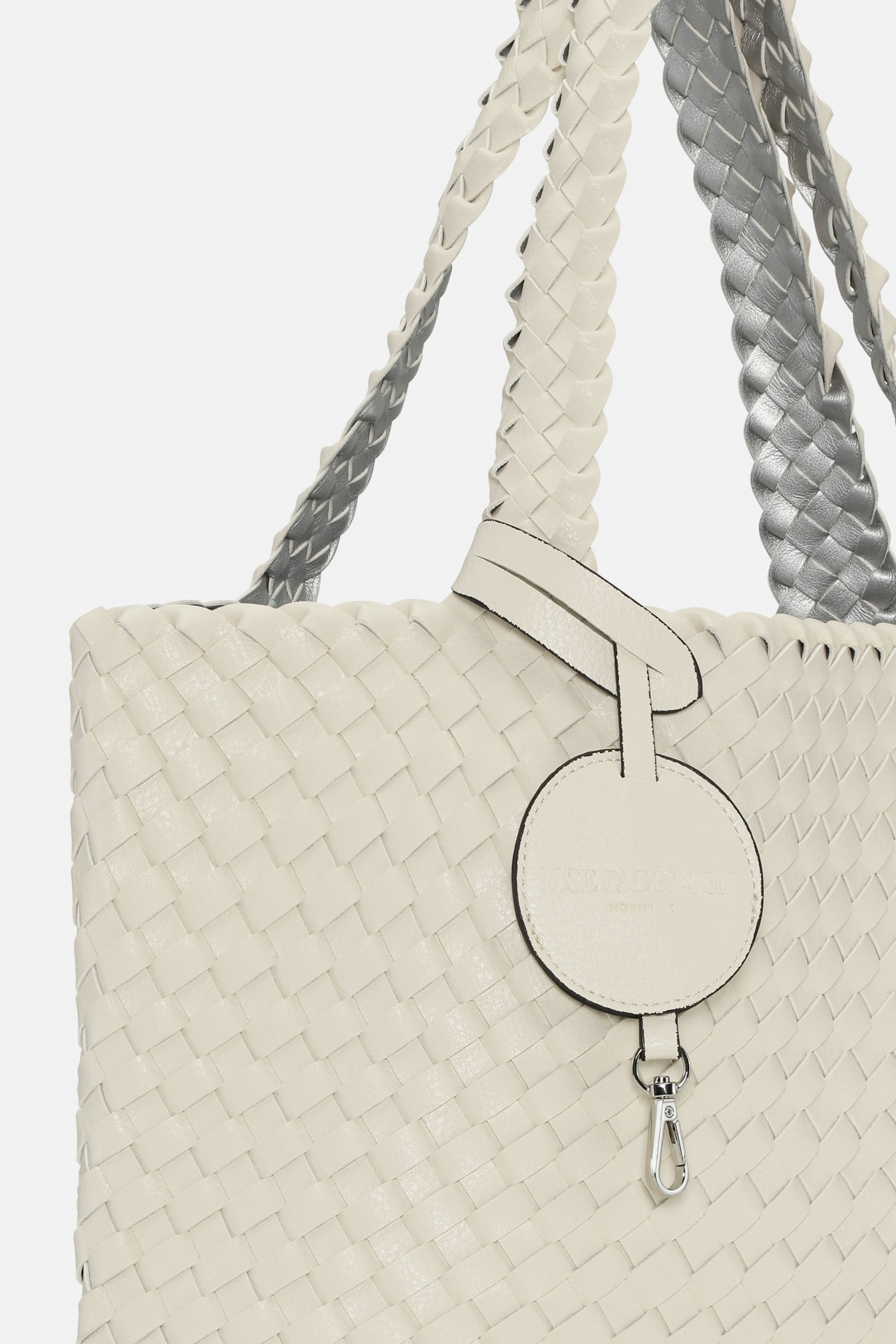 Reversible Tote Bag BAG08 M - 104710 Egg White Silver | Egg White Silver | Bag | Ilse Jacobsen