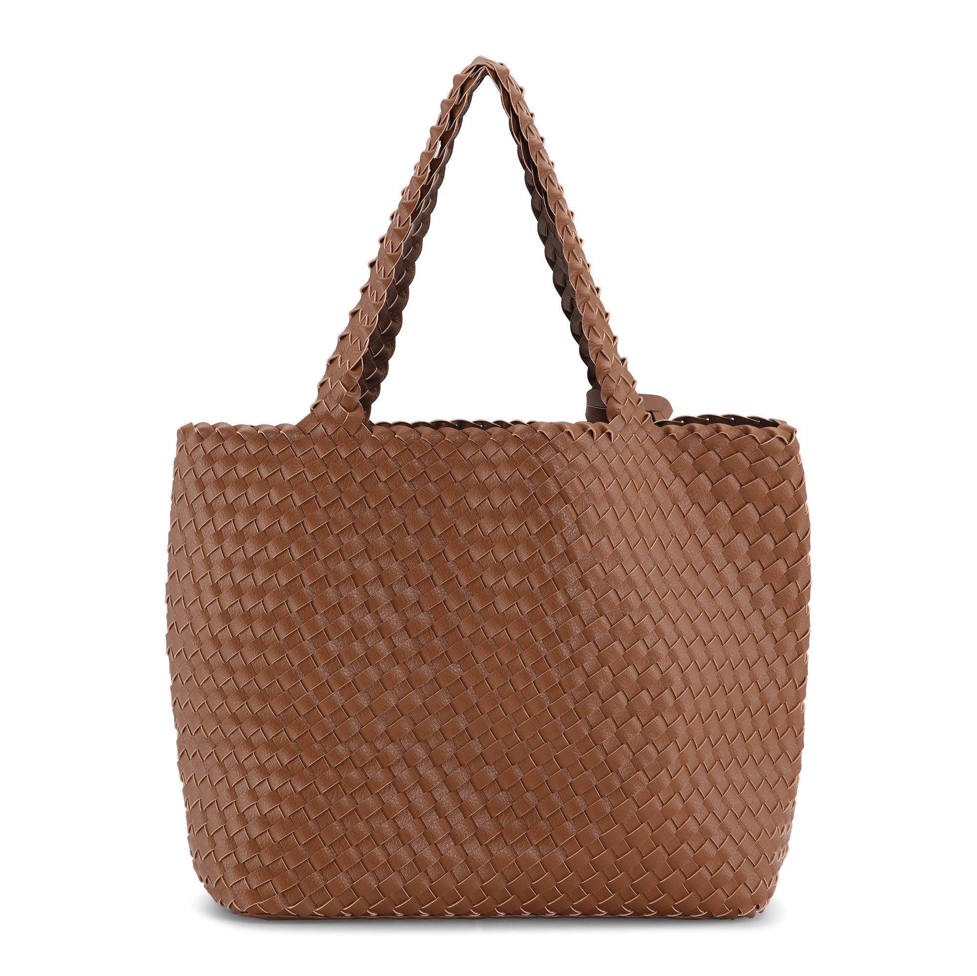 Reversible Tote bag BAG08 M | Burnt Caramel Metallic Brown | Bag | Ilse Jacobsen