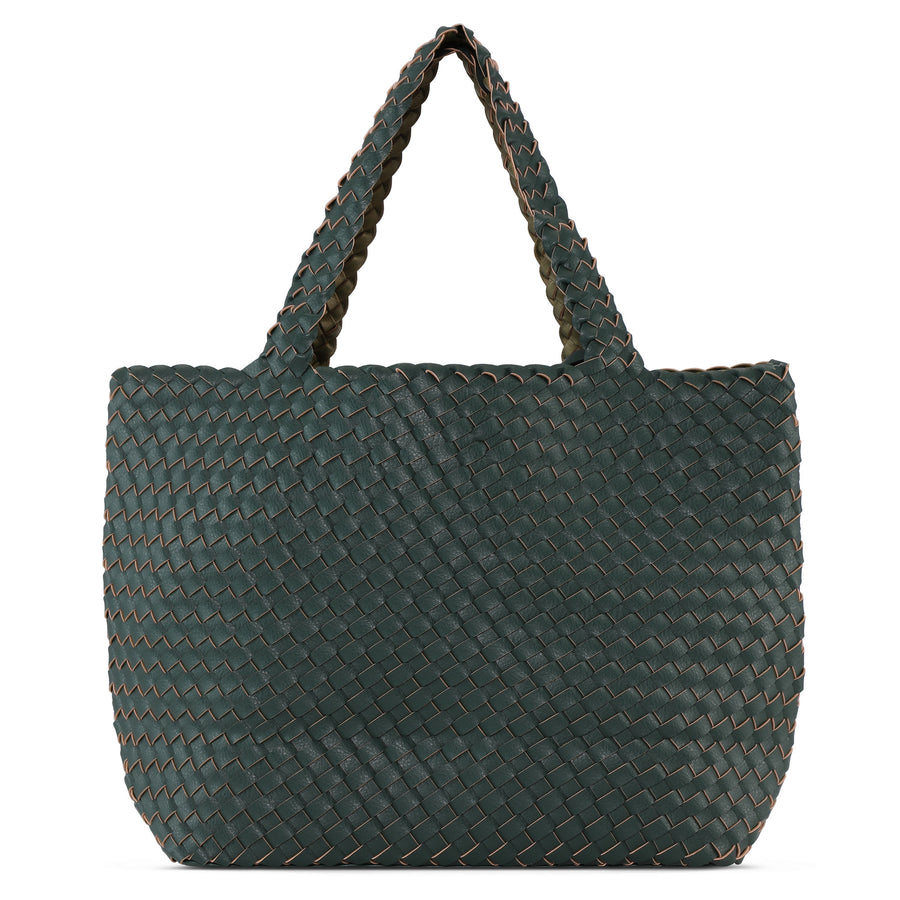 Reversible Tote bag BAG08 M - 492724 Beetle Dark Green Metallic | Beetle Dark Green Metallic