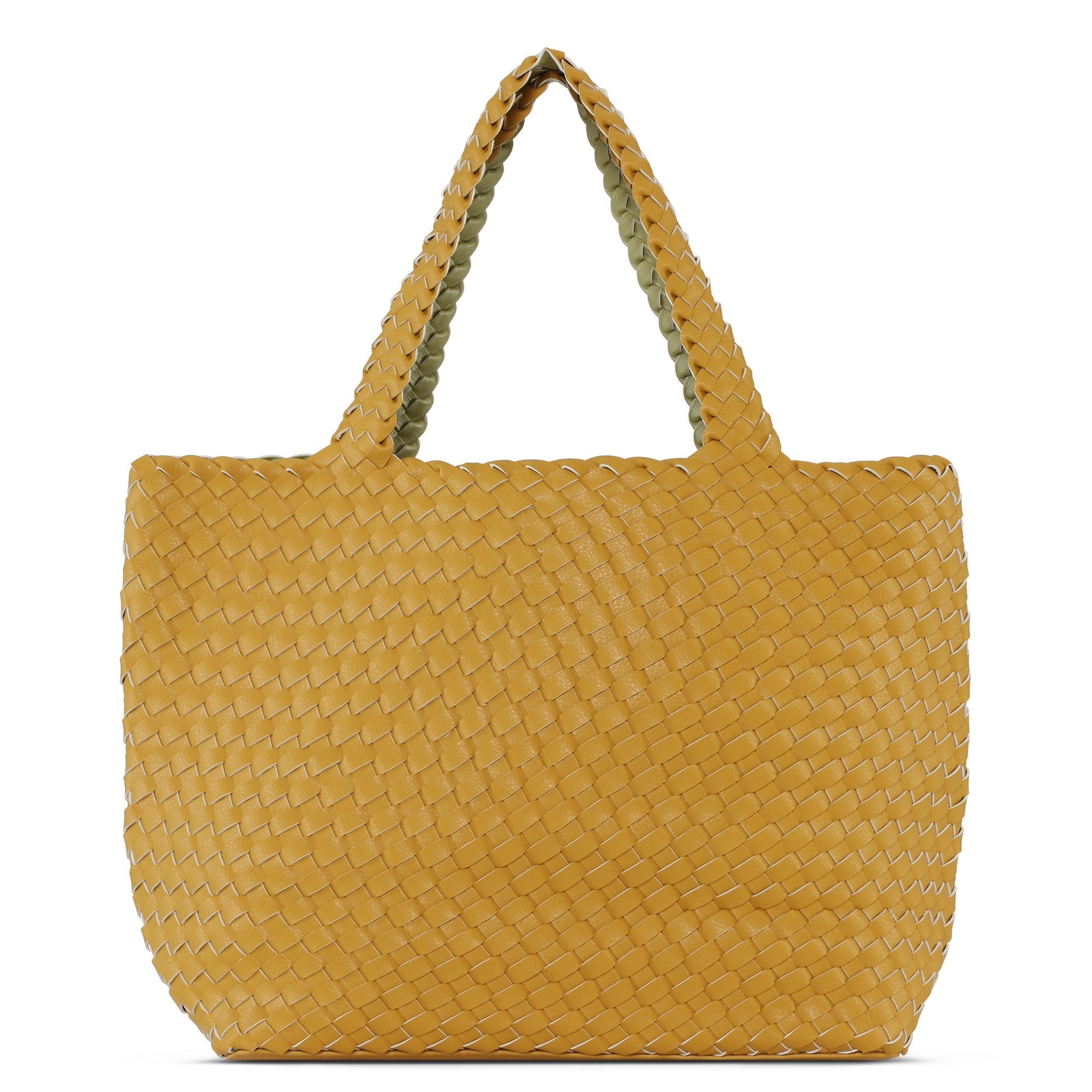 Reversible Tote bag BAG08 M - 850726 Citronella Lime Green Metallic | Citronella Lime Green Metallic | Bag | Ilse Jacobsen