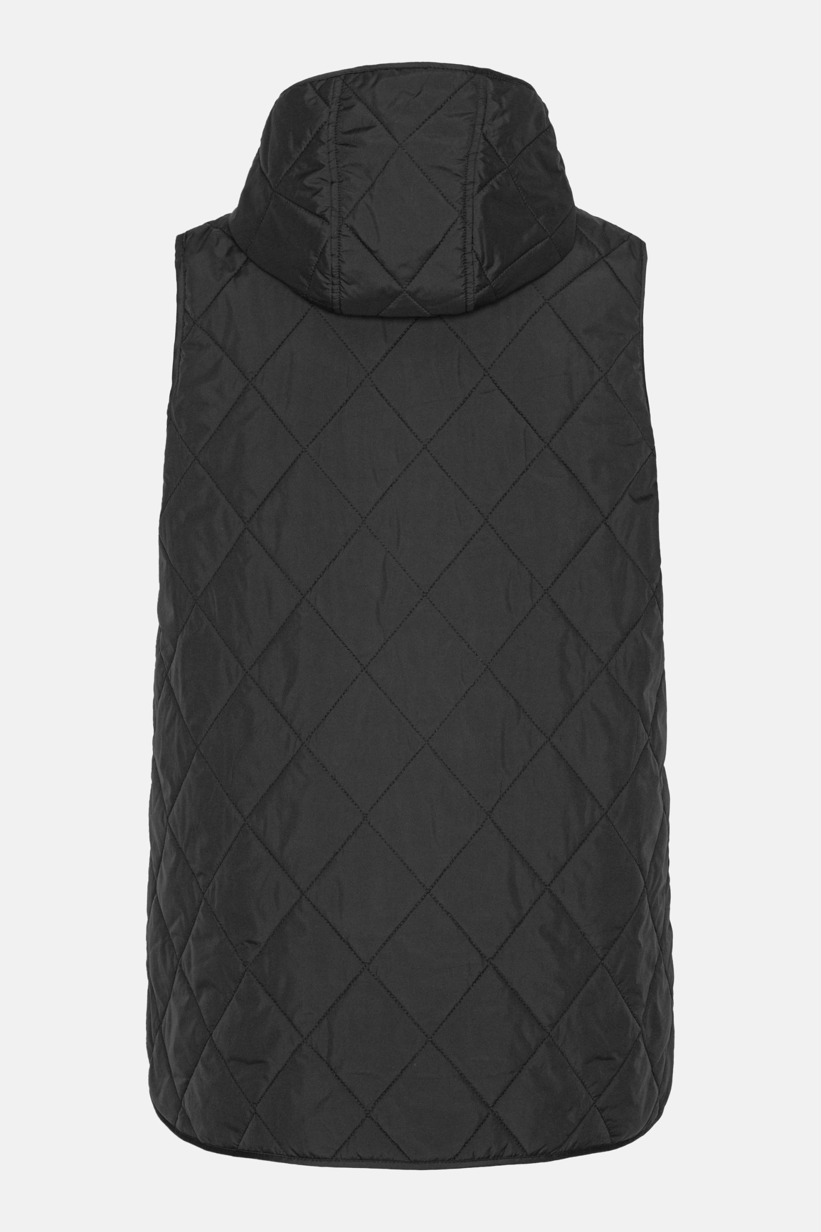 Gewatteerd Lang Gilet BEAT02 - 001 Black | Black | Vest | Ilse Jacobsen