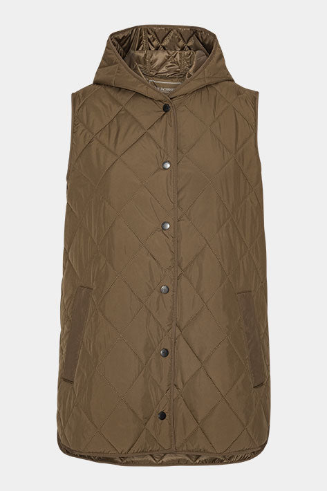 Lange Gewatteerde Bodywarmer BEAT02 | Nut | Vest | Ilse Jacobsen