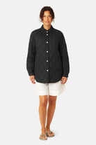 Gewatteerde Shirt Jacket BEAT04 | Dark Indigo | Jacket | Ilse Jacobsen