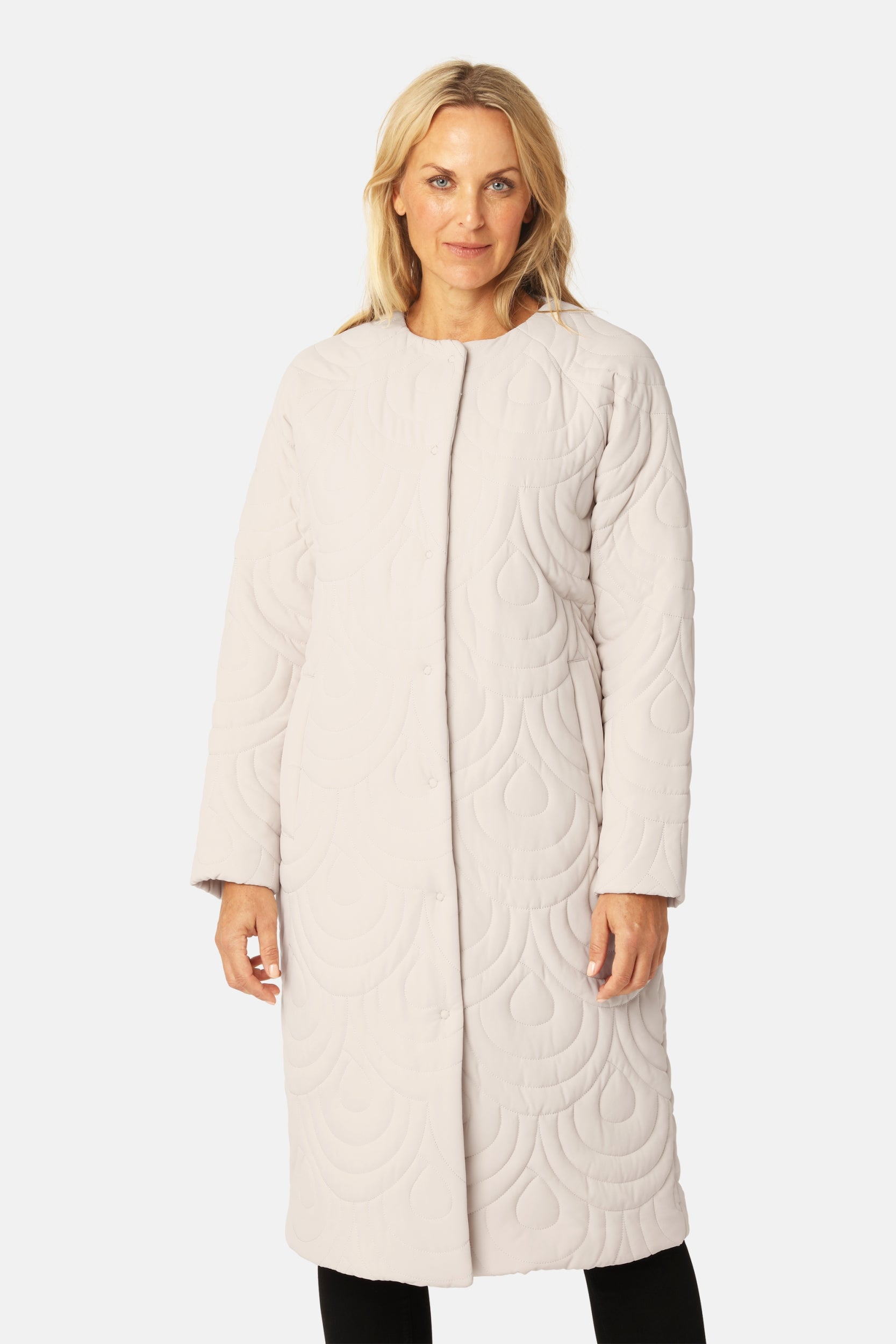 Lang Gewatteerde Jas BLOSSOM01 | Kit | Jacket | Ilse Jacobsen