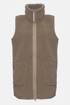 Lange teddy bodywarmer BONDEDPILE02 | Greige | Jacket | Ilse Jacobsen