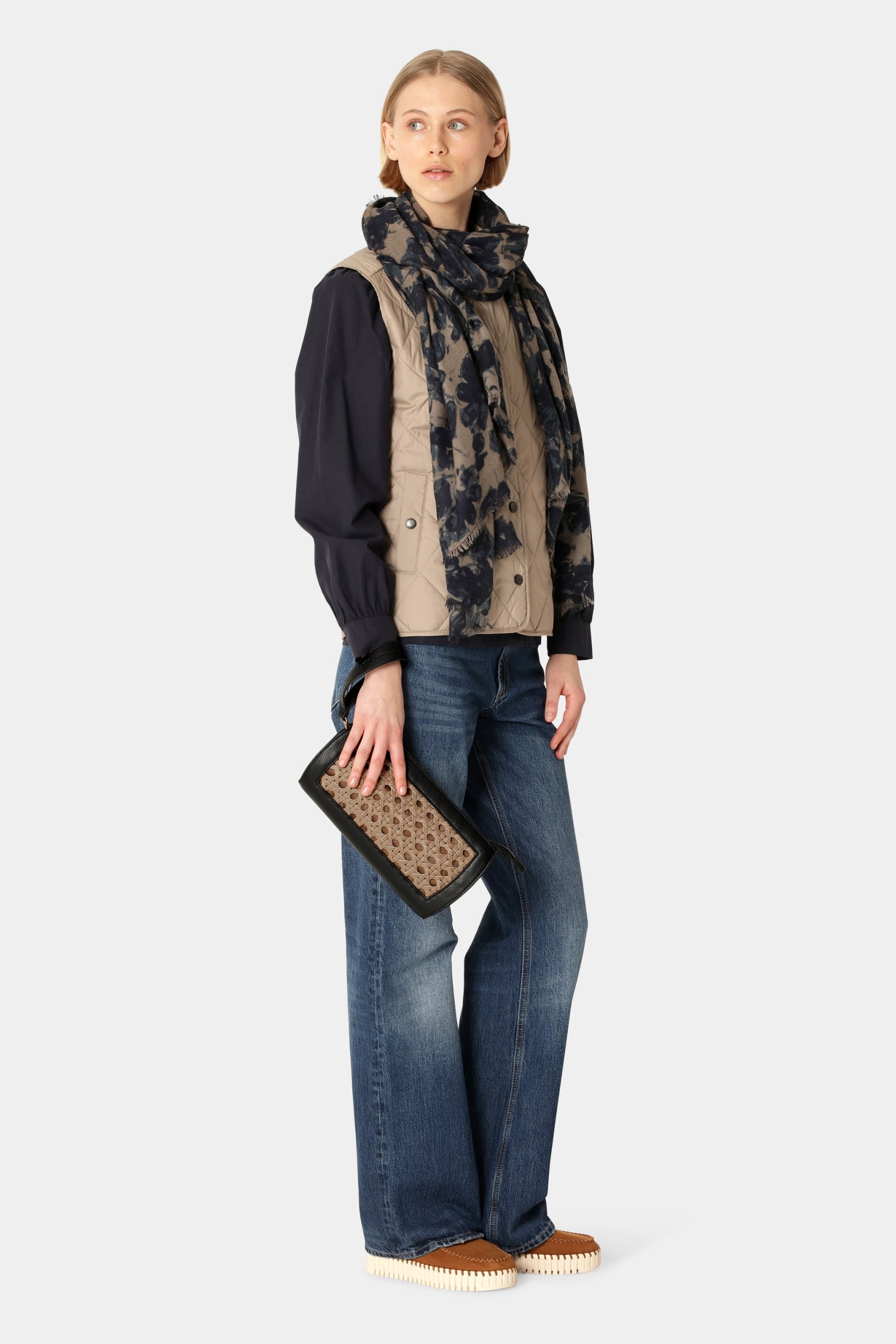 Gevlochten Clutch BRAID04 | Mocca Black | Bag | Ilse Jacobsen