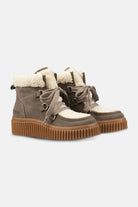 Suède veterlaarsjes met lamsvacht CALIRA02 | Falcon Clay | Shoes | Ilse Jacobsen