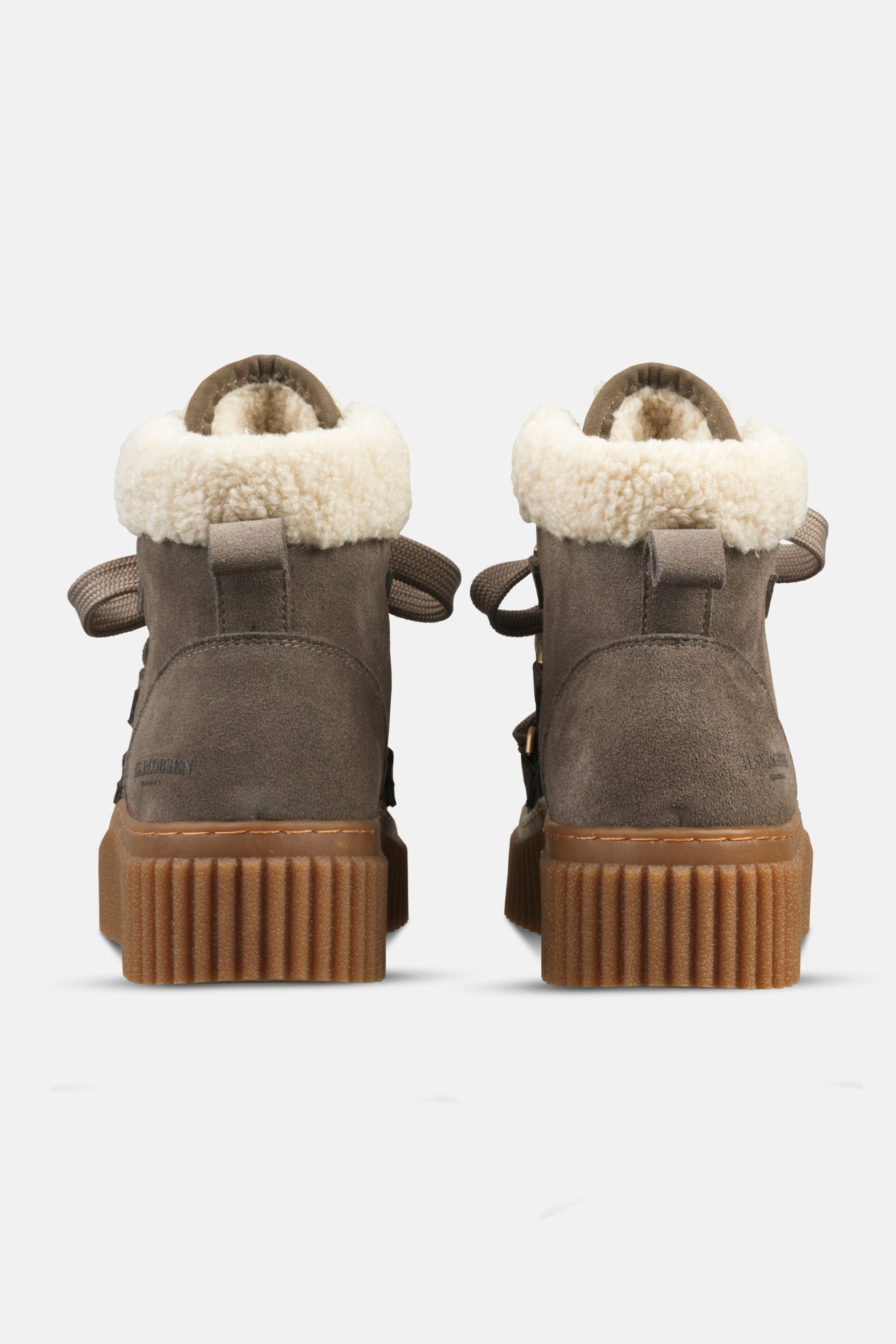 Suède veterlaarsjes met lamsvacht CALIRA02 | Falcon Clay | Shoes | Ilse Jacobsen