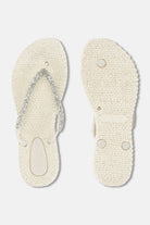Slippers met zilveren mix strass steen CHEERFUL03G | Creme | Flip Flop | Ilse Jacobsen