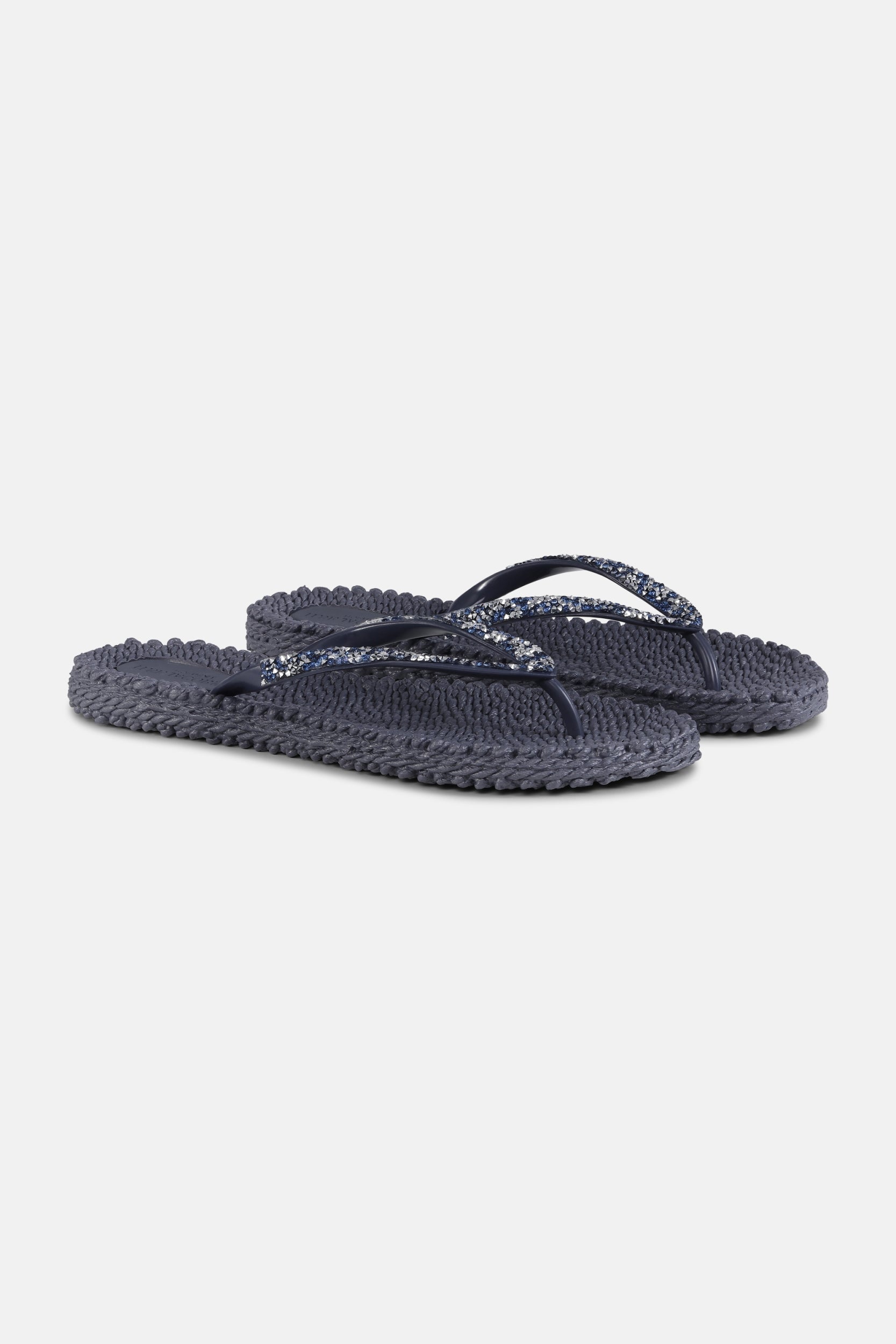 Slippers met zilveren mix strass steen CHEERFUL03G | Ombre Blue | Flip Flop | Ilse Jacobsen