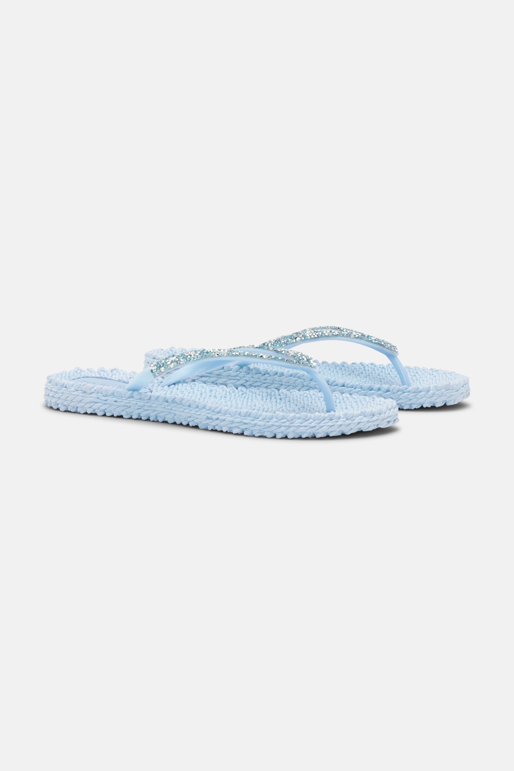 Slippers met zilveren mix strass steen CHEERFUL03G | Blue Bell | Flip Flop | Ilse Jacobsen