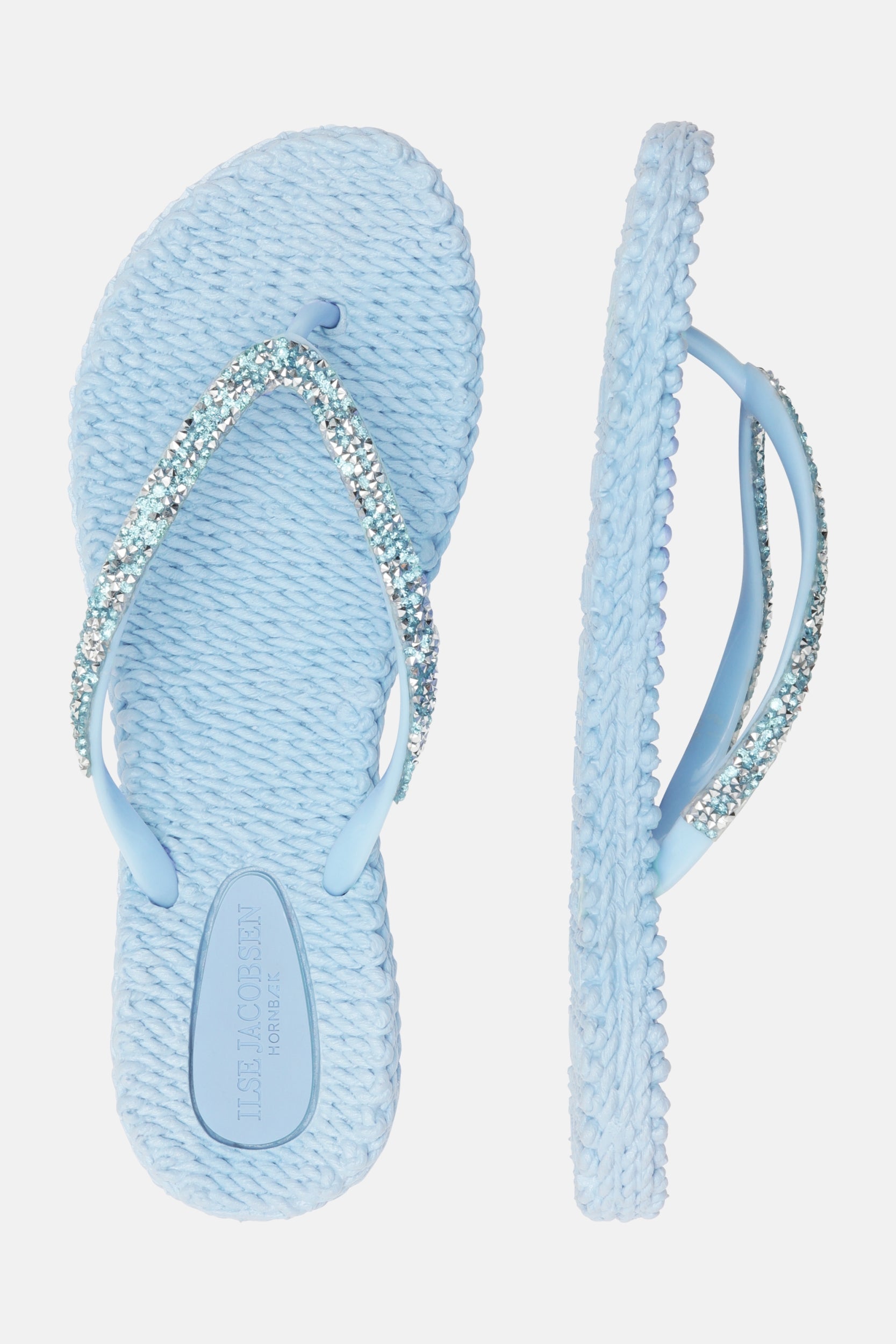 Slippers met zilveren mix strass steen CHEERFUL03G | Blue Bell | Flip Flop | Ilse Jacobsen