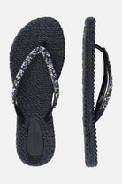 Slippers met zilveren mix strass steen CHEERFUL03G | Dark Indigo | Flip Flop | Ilse Jacobsen