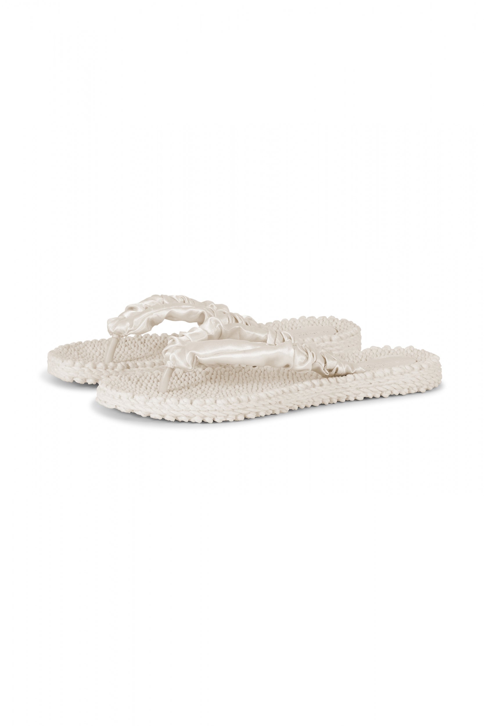 Slippers met satijnen band CHEERFUL06 | Milk Creme | Flip Flop | Ilse Jacobsen
