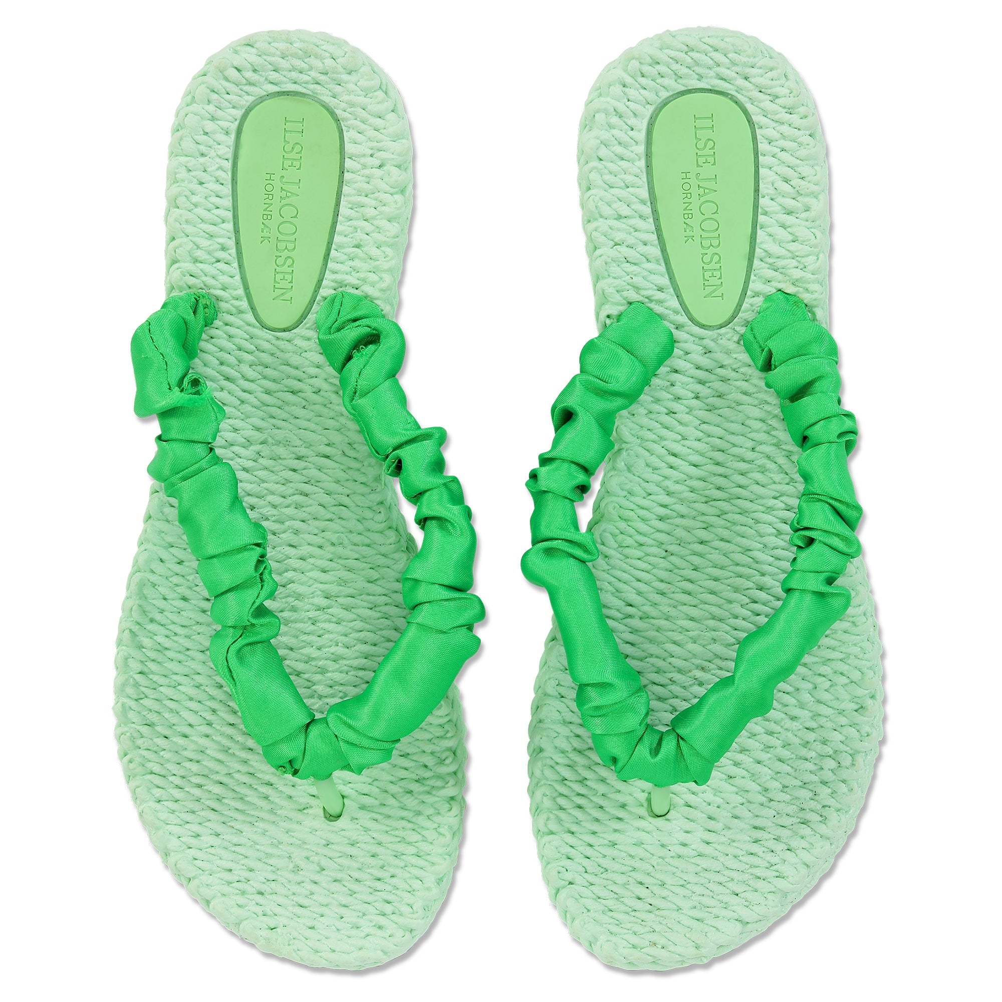 Slippers met satijnen band CHEERFUL06 - 495 Bright Green | Bright Green | Flip Flop | Ilse Jacobsen