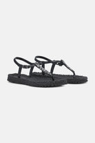Slippers met enkelband en glitters CHEERFUL10G | Black | Flip Flop | Ilse Jacobsen