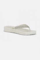 Platform slippers met zilveren mix strass steen CHEERFUL15 | Creme | Flip Flop | Ilse Jacobsen
