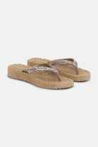 Platform slippers met zilveren mix strass steen CHEERFUL15 | Mocca | Flip Flop | Ilse Jacobsen