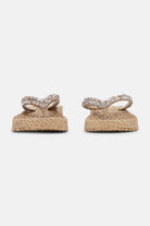 Platform slippers met zilveren mix strass steen CHEERFUL15 | Mocca | Flip Flop | Ilse Jacobsen