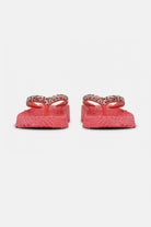 Platform slippers met zilveren mix strass steen CHEERFUL15 | Raspberry | Flip Flop | Ilse Jacobsen