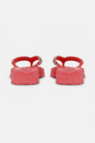 Platform slippers met zilveren mix strass steen CHEERFUL15 | Raspberry | Flip Flop | Ilse Jacobsen
