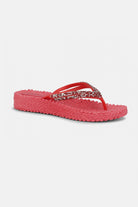 Platform slippers met zilveren mix strass steen CHEERFUL15 | Raspberry | Flip Flop | Ilse Jacobsen