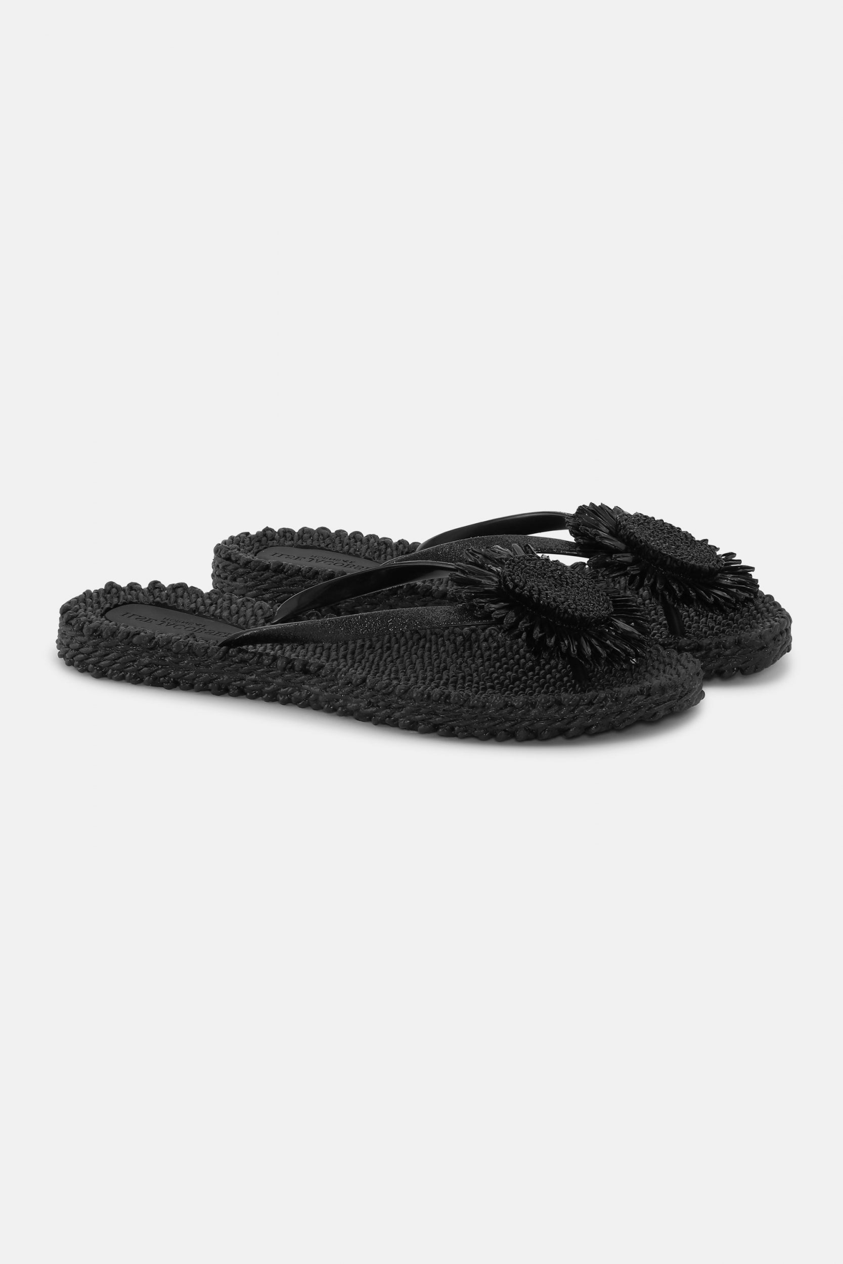 Slippers met bloem - Black | Ilse Jacobsen Hornbæk Schoenen
