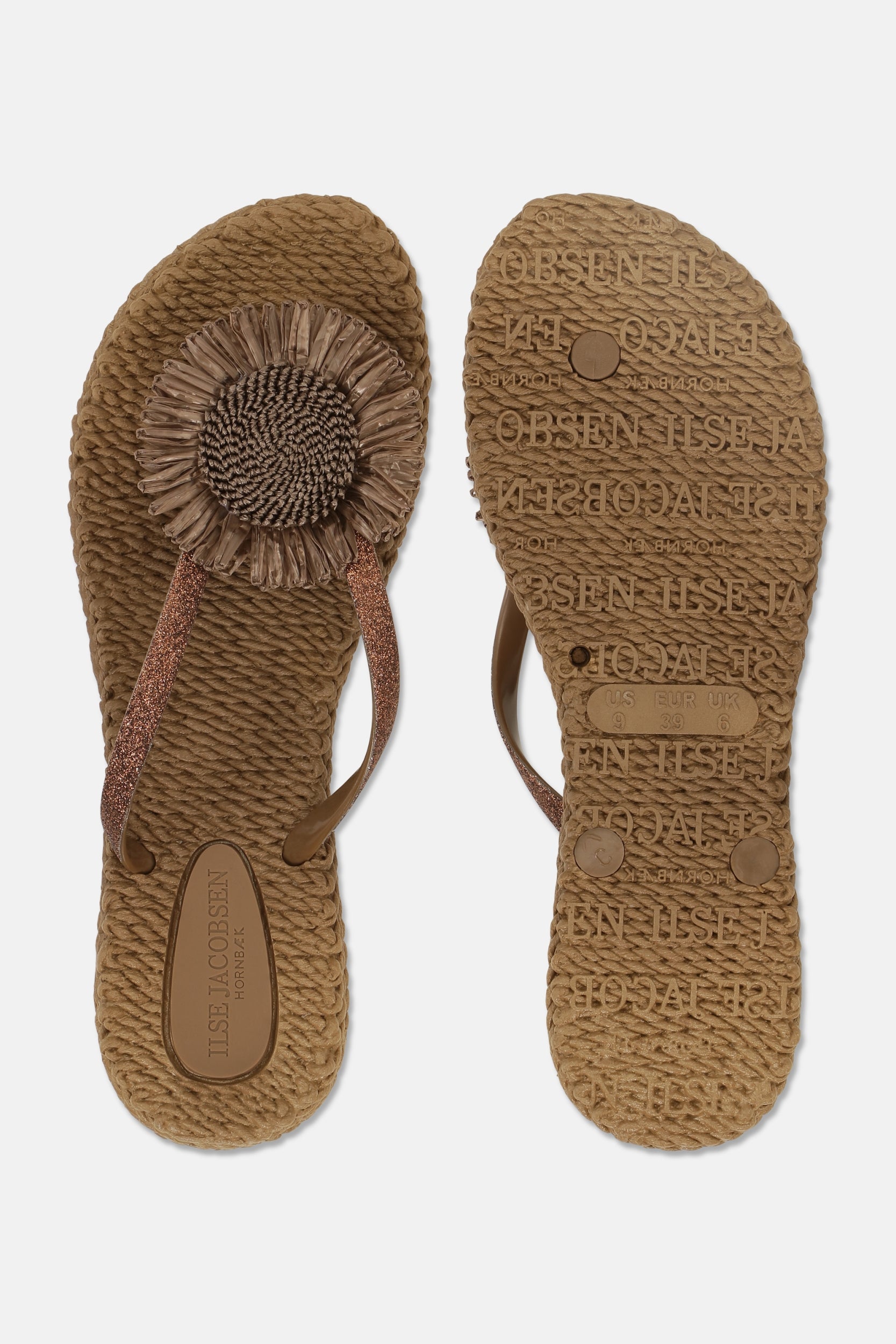 Slipper met bloem CHEERFUL16F | Mocca | Flip Flop | Ilse Jacobsen