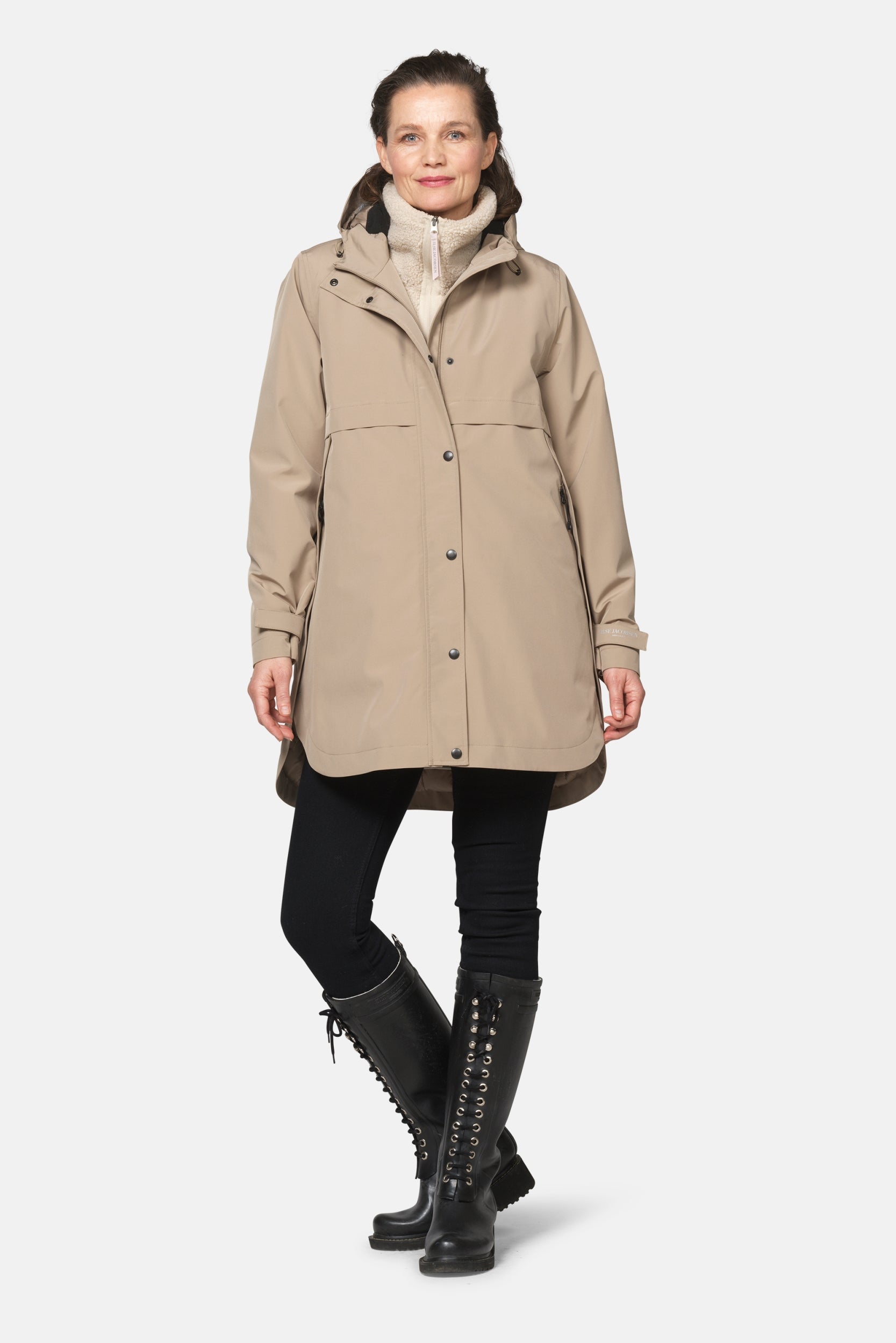 Gevoerde regenjas DASHRAIN02 | Greige | Jacket | Ilse Jacobsen