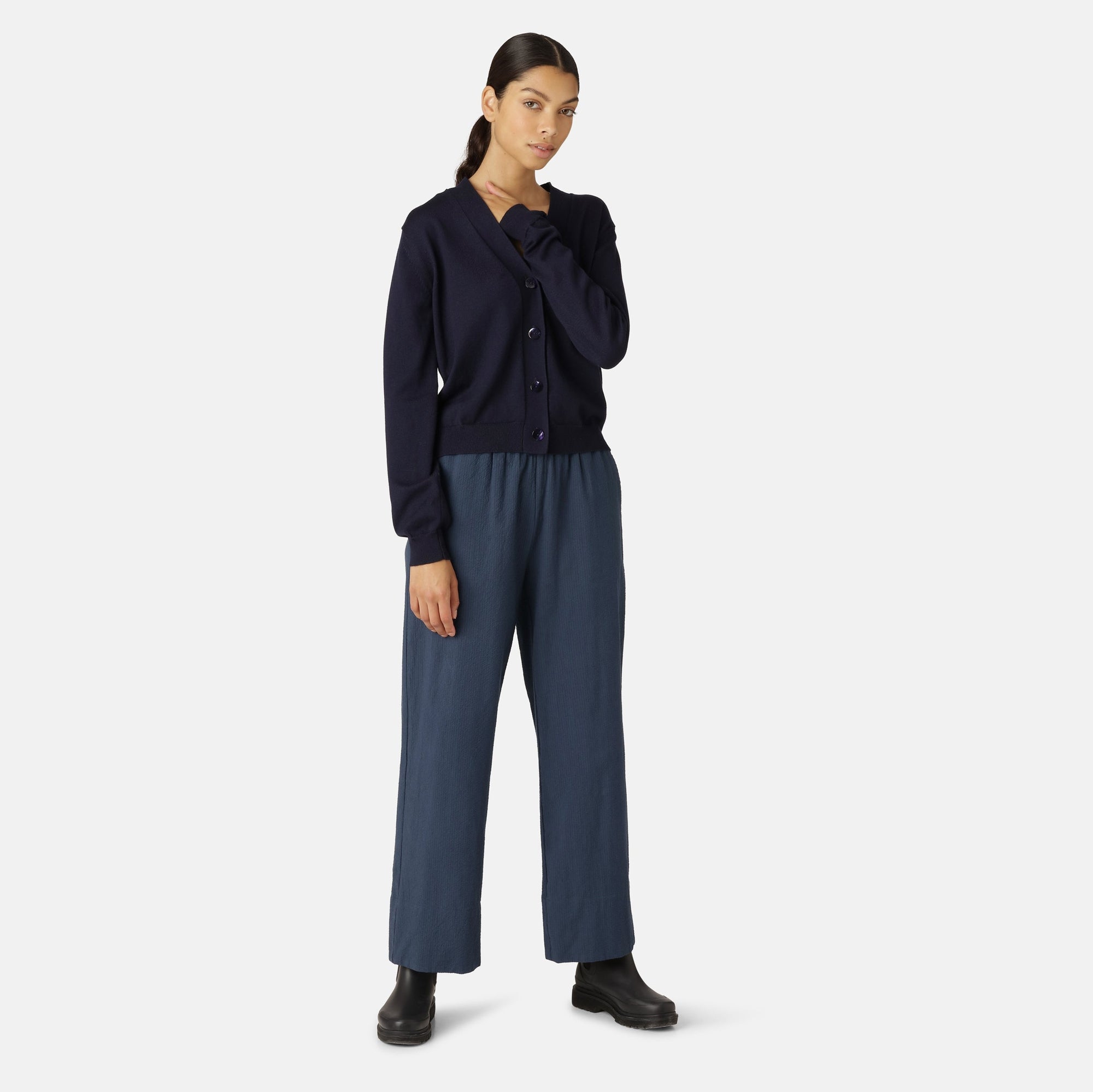 Gebreid vest GWEN4066 - 660 Dark Indigo | Dark Indigo | Cardigan | Ilse Jacobsen