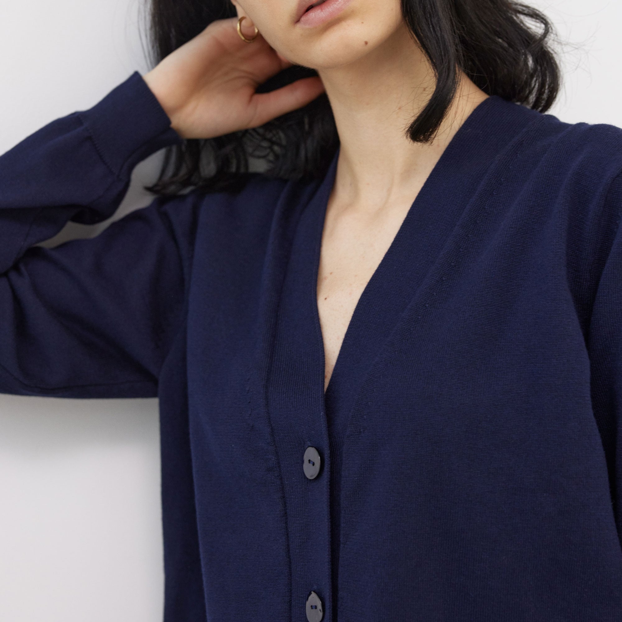 Gebreid vest GWEN4066 - 660 Dark Indigo | Dark Indigo | Cardigan | Ilse Jacobsen