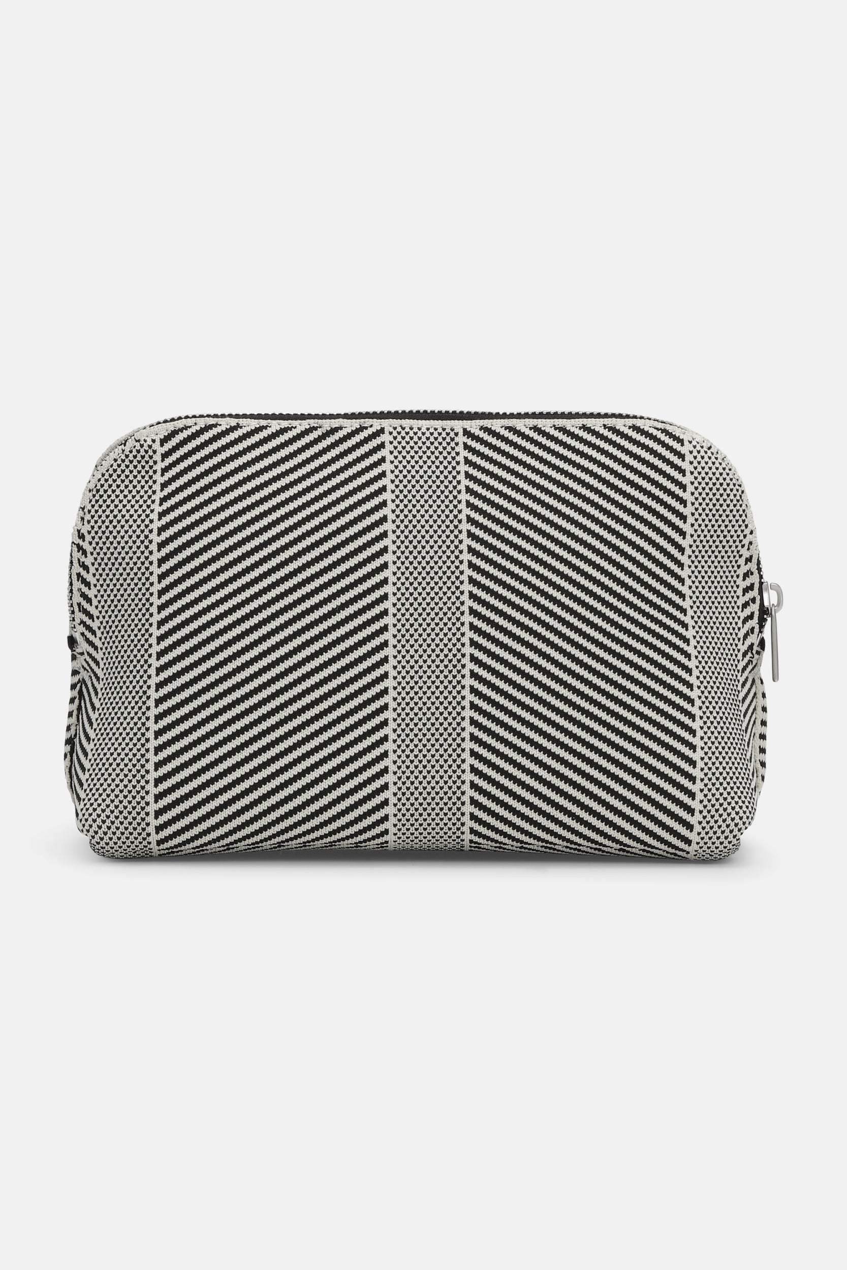 Gebreide Makeup Tas KNITTY02 | Milk Creme Black | Bag | Ilse Jacobsen