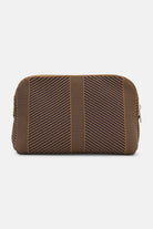 Gebreide Makeup Tas KNITTY02 | Dark Indigo Buckhorn Brown | Bag | Ilse Jacobsen